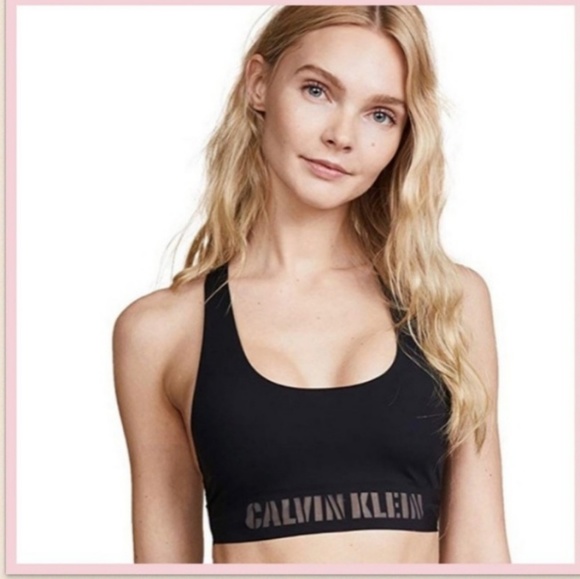 CK Laser Mesh Logo Zip Bralette - Picture 4 of 8